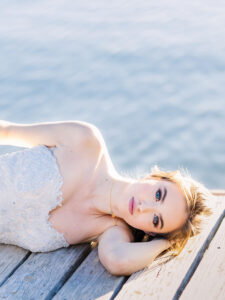 A luxury wedding bride enjoys her perfectly scheduled day.